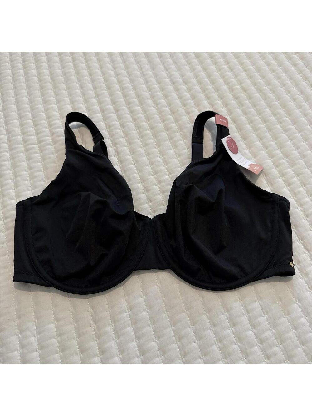 Cacique Black 40DDD Bra Unlined Full Coverage Smart Lift Underwire NWT $52.95